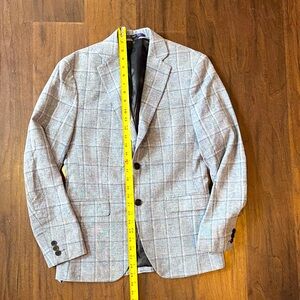 Unworn RW-Co Linen Suit Jacket / Blazer size 38 blue grey check